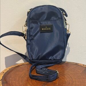 Kedzie Blue Crossbody Bag with Adjustable Straps 3 Pockets Zipper AdjustableNWOT